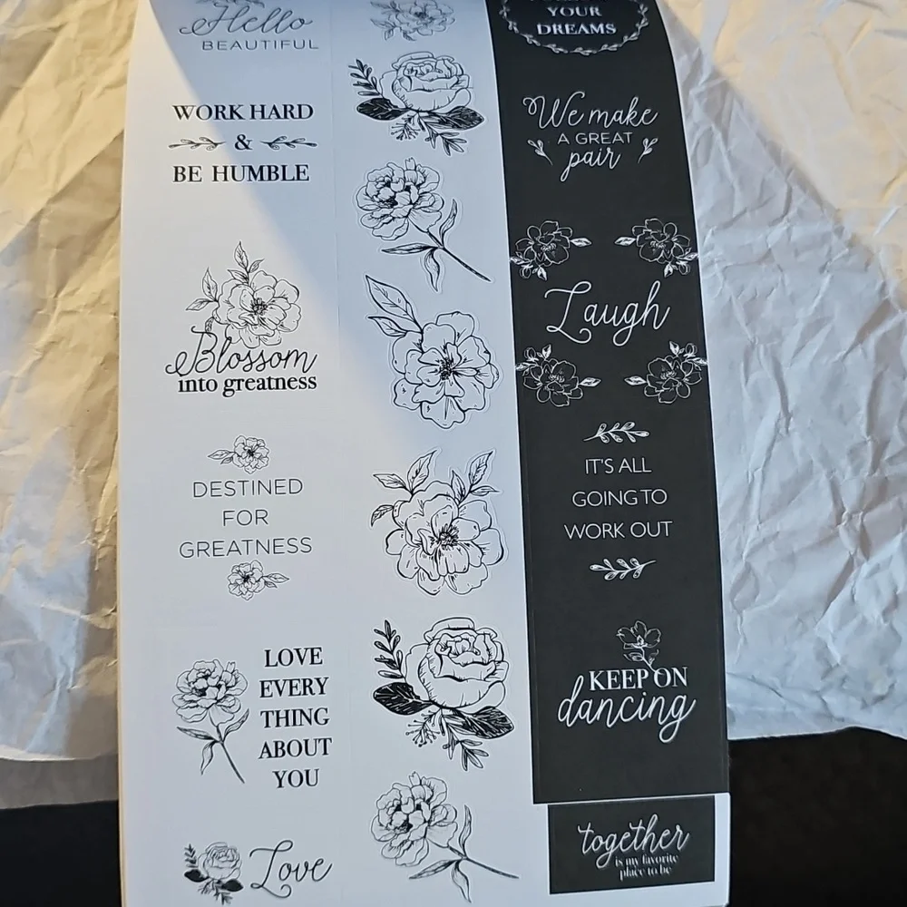 NWT Park Lane Black, White & Gold Planner Sticker Set 30 sheets